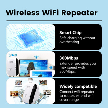 300Mbps безжичен WiFi ретранслатор 2.4G рутер Wifi Range Extender Wi-Fi усилвател на сигнала 802.11N WiFi ретранслатор Booster Repetidor