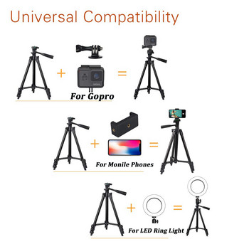 NA-3120 Phone Tripod Stand 40inch Universal Photography for Gopro iPhone Samsung Xiaomi Huawei Phone Aluminium Travel Tripode Par