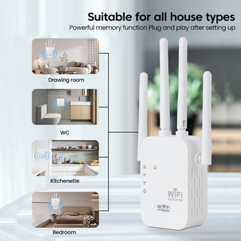 ﻿ Olaf 300Mbps безжичен WIFI ретранслатор Wifi Range Extender Сигнален усилвател Домашен Wi-Fi усилвател на сигнала Extender EU US Plug