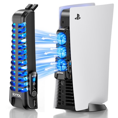 PS5 konsooli jahutusventilaatoritele Täiendatud PS5 vaikne jahutusventilaator koos LED-valgustusega USB 2.0 jaoturitega Sony Playstation 5 konsooli jaoks