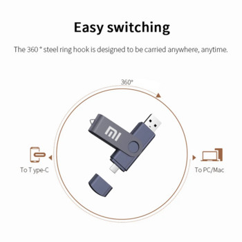 Xiaomi 2TB USB 3.2 Flash Drives High Speed Transfer Metal Pendrive Κάρτα μνήμης Τύπου C Διασύνδεση Pendrive Flash Waterproof Stick