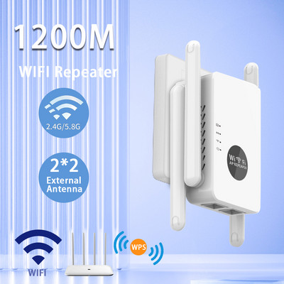 5Ghz belaidis WiFi kartotuvas 1200Mbps maršrutizatorius Wifi Booster 2.4G Wifi ilgo nuotolio plėstuvas 5G Wi-Fi signalo stiprintuvas kartotuvas Wifi