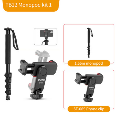 Monopied Ulanzi pentru vânătoare Trepied profesional din aluminiu pentru cameră 65 inch 5 secțiuni Manbily pentru camera de acțiune Canon Nikon Gopro 6