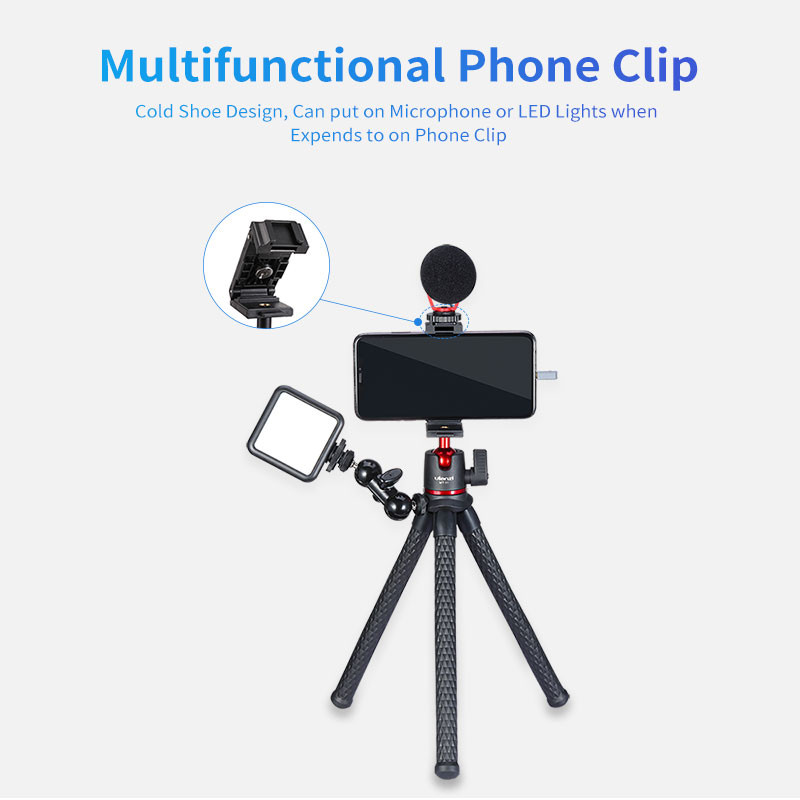 Trepied portabil versatil pentru telefon inteligent DSLR Camera Octopus Trepied Suport telefon Suport pentru telefon Clip de telefon Flexibil 360 de grade
