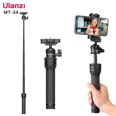 VIJIM Ulanzi MT-34 81,5 cm pikendatav statiiv telefonikaamera DSLR 2in1 statiivi selfie stick telefonihoidjaga kuulpea 1/4" pordiga