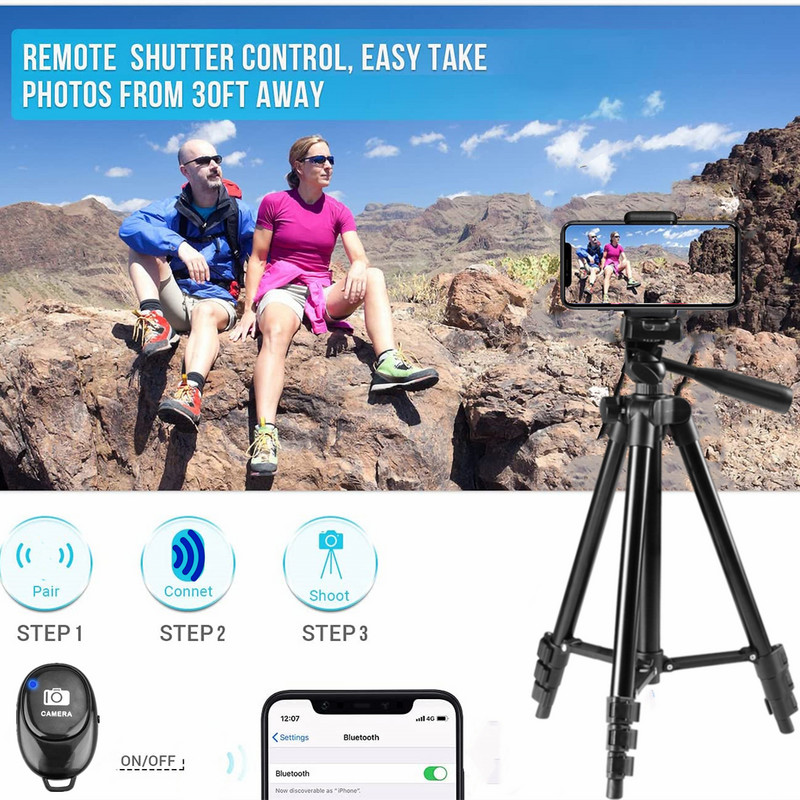 Mobilā tālruņa statīvs kamerai Spot Shot For Gopro Hero 10 Elastīgs mobilais atbalsts Fotogrāfijas Pašbildes Fotografēšana Alumīnija turētājs