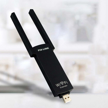 1 компютър Безжичен ретранслатор Мрежа Wifi Extender Wifi Booster Двойна антена Интернет усилвател на сигнала Мрежови инструменти за домашен офис