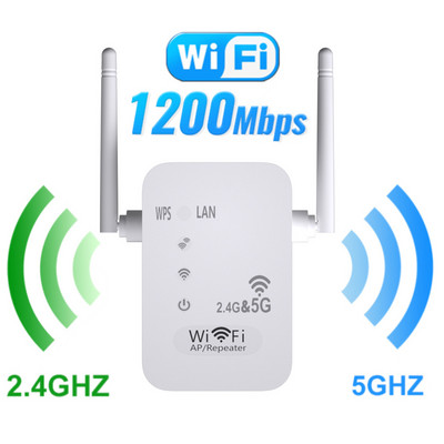 2.4G 5Ghz безжичен WiFi ретранслатор Двоен усилвател на Wi Fi сигнал 1200Mbps WiFi усилвател 5G Wi-Fi удължител за дълъг обхват Wi fi усилвател