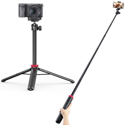 Ulanzi MT-44 57,6-инчова разтегателна стойка за триножник за излъчване на живо с държач за монтиране на телефон за DSLR SLR камера Gopro Vlog за смартфон