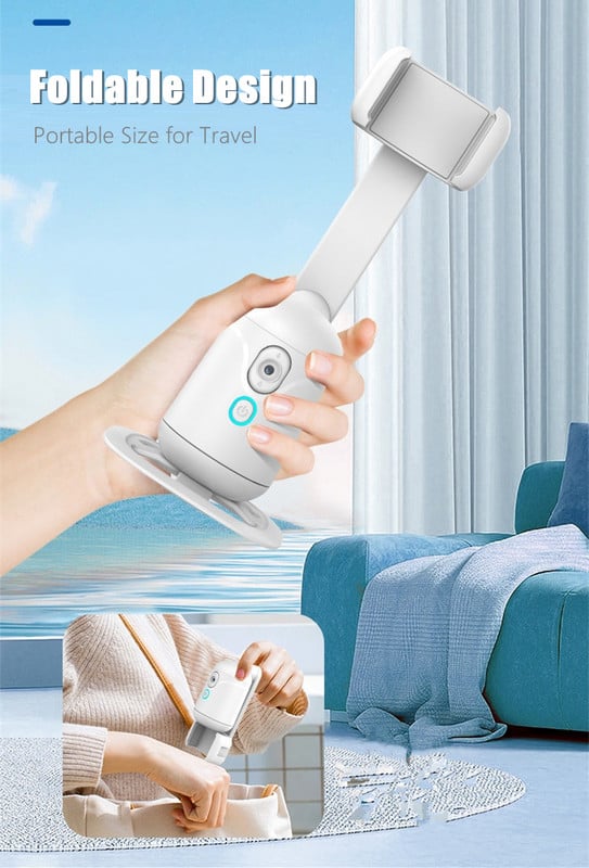 360° besisukantis karkaso stabilizatorius „selfie Stick“ automatinis veido stebėjimas ant trikojo tvirtinimo gestais valdymo išmanusis fotografavimo laikiklis, skirtas vaizdo įrašų įrašams