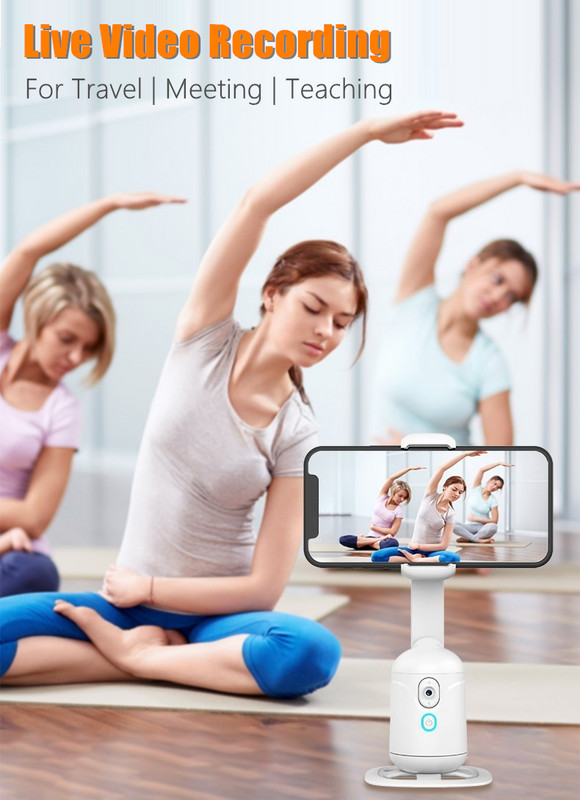 360° besisukantis karkaso stabilizatorius „selfie Stick“ automatinis veido stebėjimas ant trikojo tvirtinimo gestais valdymo išmanusis fotografavimo laikiklis, skirtas vaizdo įrašų įrašams