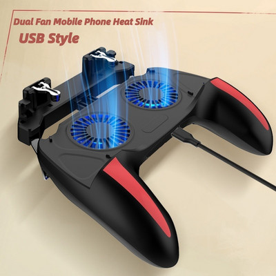 H10 spēļu piederumi Rokas rokturis spēļu kontrolieris Kursorsviras spēļu pults priekš Pubg Trigger Dual Cooling Fan Spēļu dzesētājs tālrunim