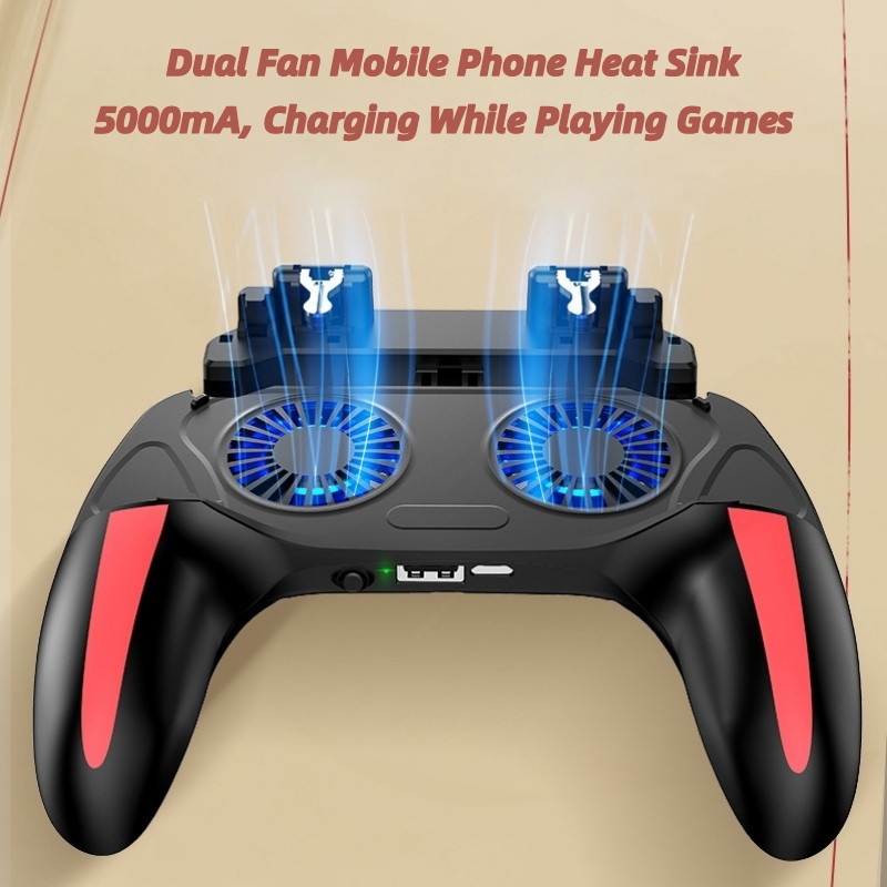 H10 spēļu piederumi Rokas rokturis spēļu kontrolieris Kursorsviras spēļu pults priekš Pubg Trigger Dual Cooling Fan Spēļu dzesētājs tālrunim