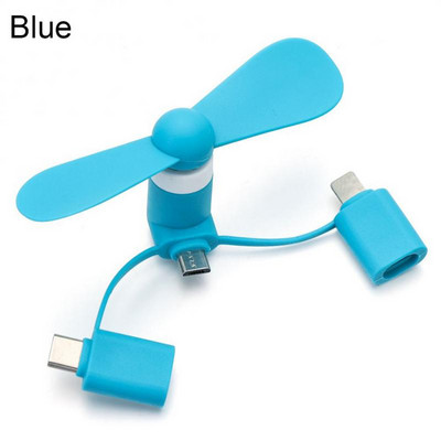 3-in-1 C tipa mikro USB mini ventilatora radiators Android ierīcēm Samsung Huawei HTC IPad IPhone portatīvais mobilais tālrunis mazs ceļojumu ventilators