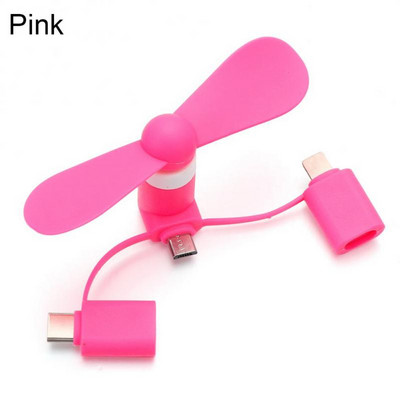 3-in-1 C tipa mikro USB mini ventilatora radiators Android ierīcēm Samsung Huawei HTC IPad IPhone portatīvais mobilais tālrunis mazs ceļojumu ventilators