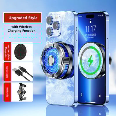 Radiator ventilator de răcire cu sistem magnetic tip C cu clemă din spate cu semiconductor pentru telefon mobil X99 cu încărcare fără fir pentru răcitor de jocuri PUBG