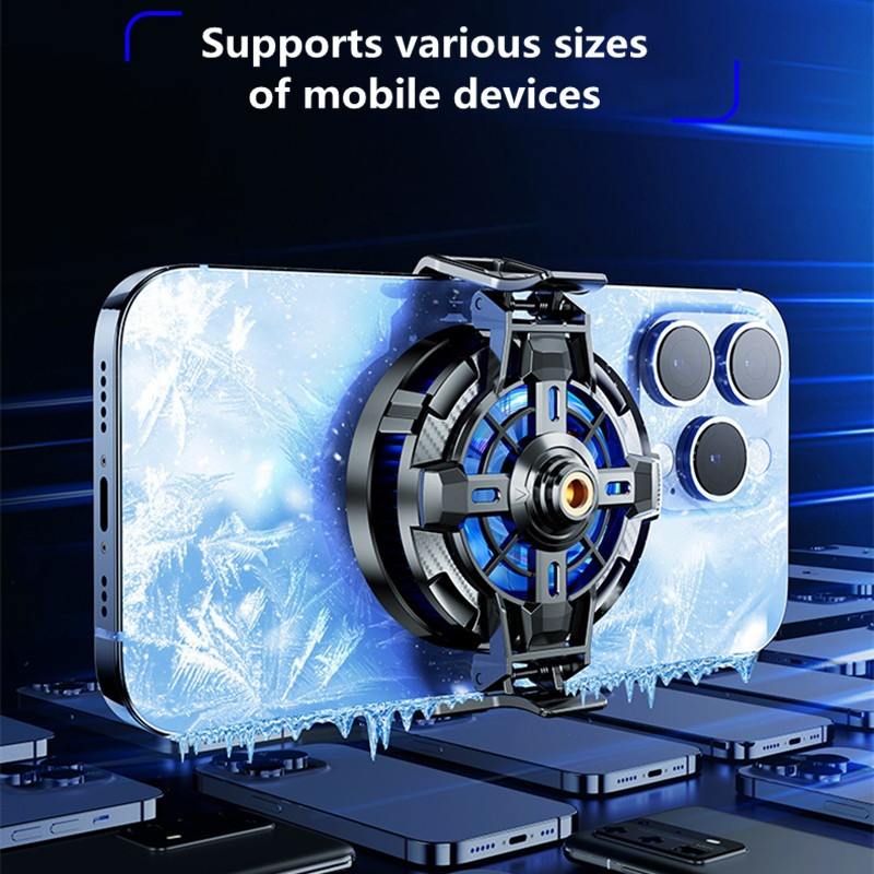 Radiator ventilator de răcire cu sistem magnetic tip C cu clemă din spate cu semiconductor pentru telefon mobil X99 cu încărcare fără fir pentru răcitor de jocuri PUBG