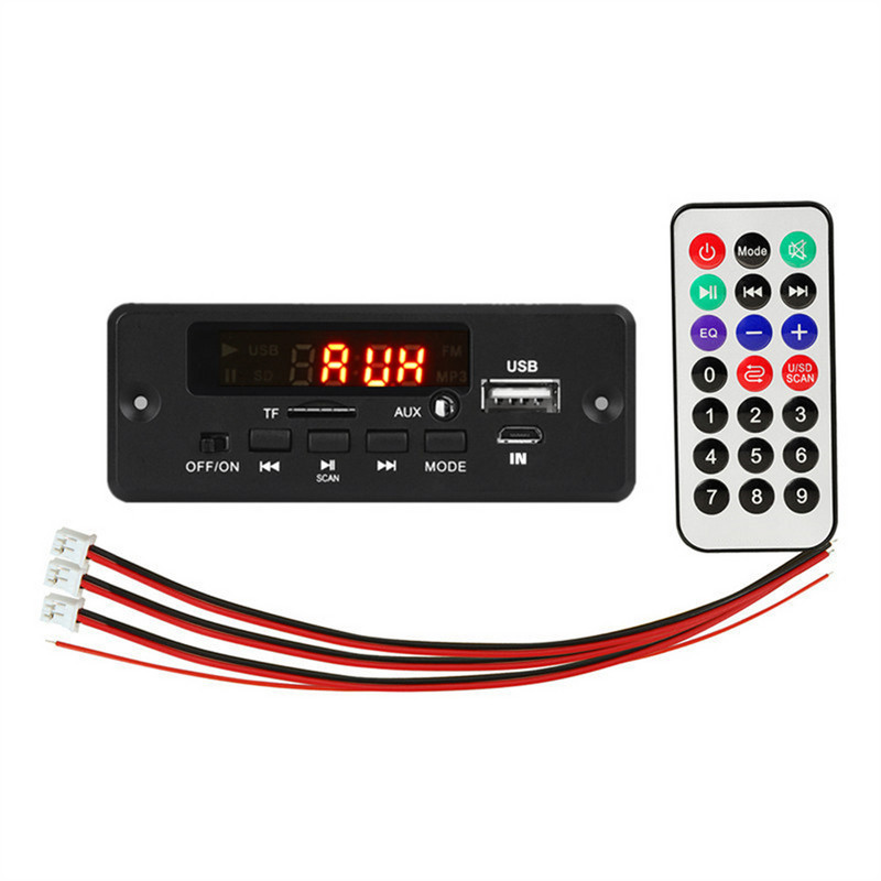 12V 5V Bluetooth 5.0 MP3 dekoderio plokštė 50W stiprintuvas "pasidaryk pats" namų skaitmeninis garso modulis USB TF AUX FM radijas, skirtas garsiakalbiui laisvų rankų įranga