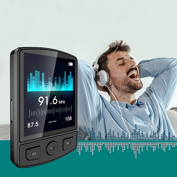 MP3 Player Φορητό αθλητικό κλιπ Walkman Κουμπί συμβατό με Bluetooth 5.2 Music Player Οθόνη 1,8 ιντσών με ραδιόφωνο FM E-Book