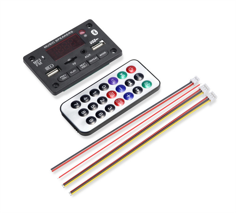 5V 12V MP3 dekodavimo plokštės modulis Bluetooth 5.0 belaidis automobilinis USB MP3 grotuvas TF kortelės lizdas USB FM su mikrofonu laisvų rankų įranga