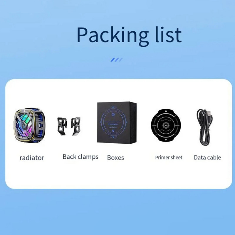 Mobilā tālruņa dzesētāja radiatora pusvadītāju dzesēšanas temperatūras displeja magnētiskā spēcīga dzesēšana ar aizmugures klipu un magnētisko plāksteri