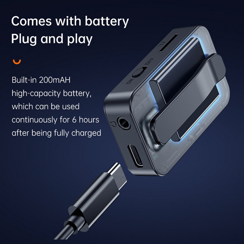 Bluetooth-kompatibilis zenelejátszó audioadapter LCD képernyővel 5v fekete hangvevő C33 5.0 MP3 lejátszó zenei médialejátszó