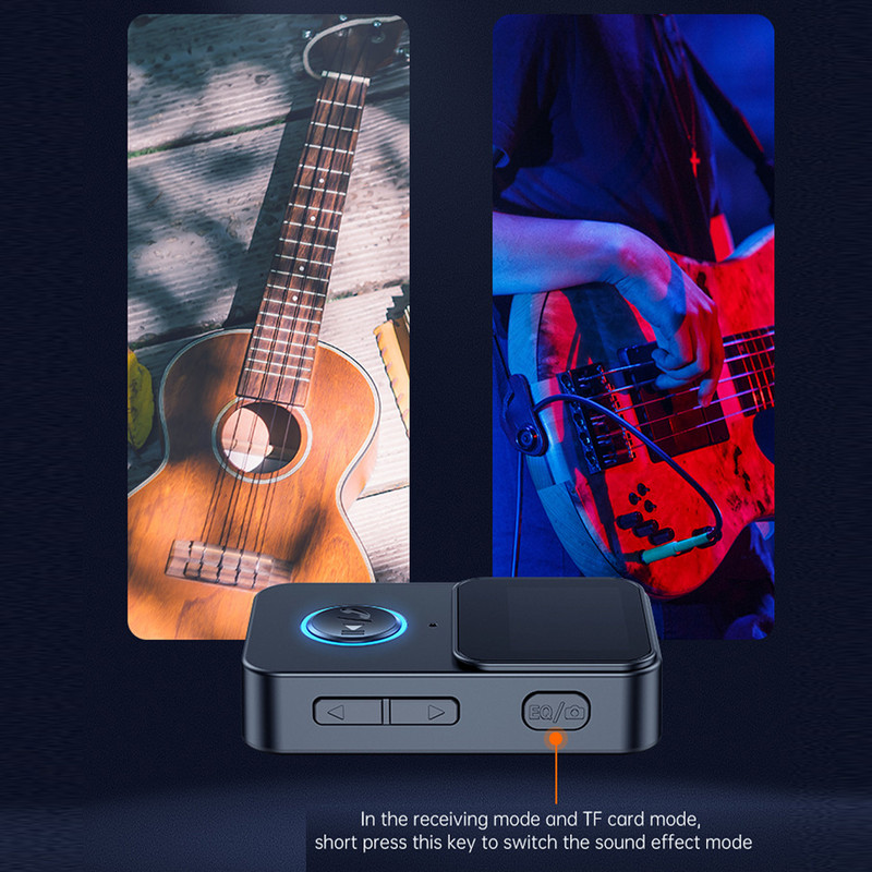 Bluetooth-kompatibilis zenelejátszó audioadapter LCD képernyővel 5v fekete hangvevő C33 5.0 MP3 lejátszó zenei médialejátszó