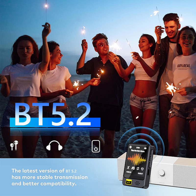 8/16/32/64 GB nešiojamasis HiFi muzikos grotuvas 1,8 colio viso jutiklinio ekrano MP3 MP4 grotuvas Studentų Walkman su Bluetooth suderinamas 5.2 vaikams