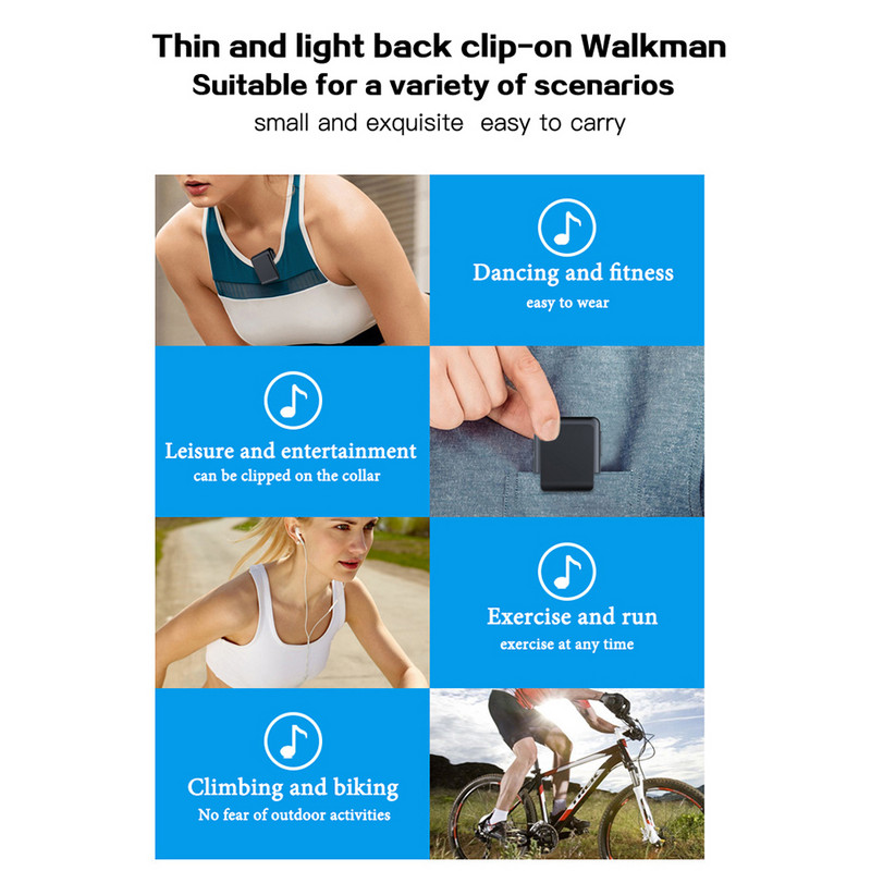 Novi Bluetooth-kompatibilan 5.0 MP4 MP3 player preko cijelog zaslona Prijenosni sportski stereo glazbeni MP3 player FM radio E-knjiga Audio zapis