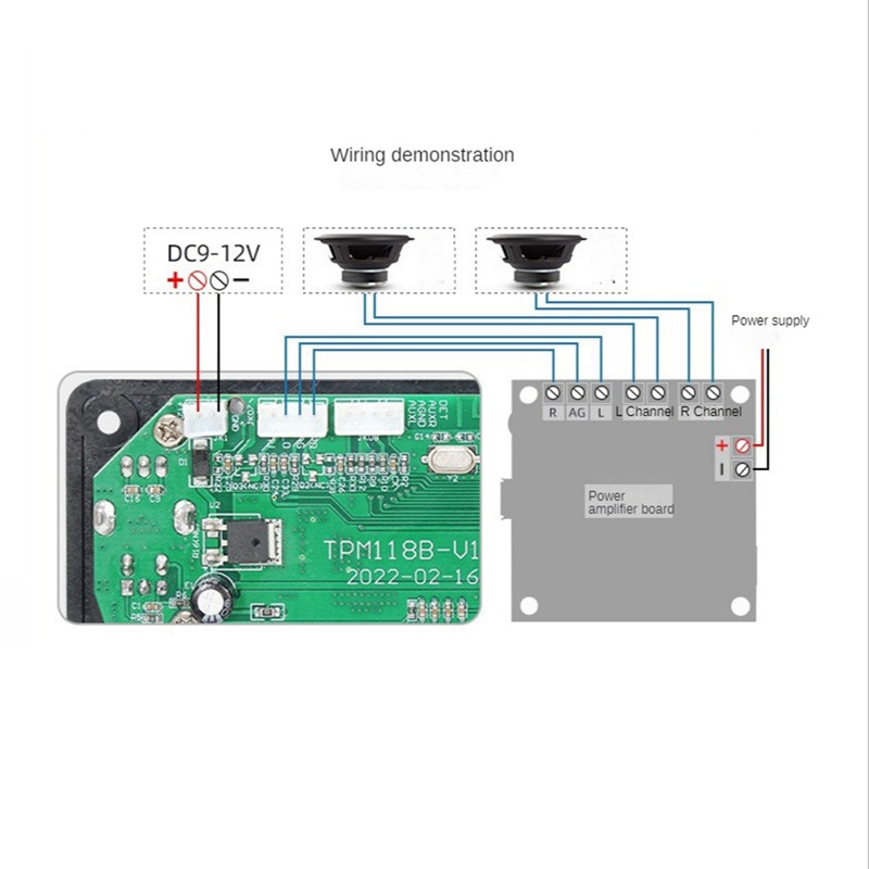 TPM118B digitālā audio atskaņotāja MP3 dekodera plate augstas kvalitātes pārnēsājams MP3 atskaņotāja modulis ar Bluetooth un FM radio