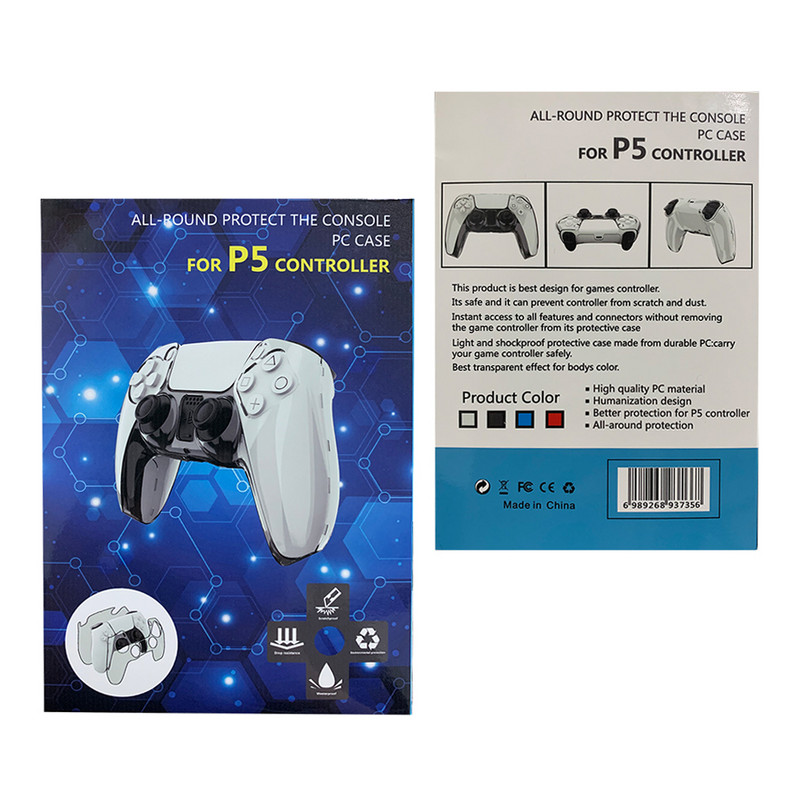 PS5 DualSense Skin Shell Ultra Slim, caurspīdīgs datora vāciņš Sony PlayStation5 kontrolierim, caurspīdīgs cietais futrālis PS5 Dual Sense