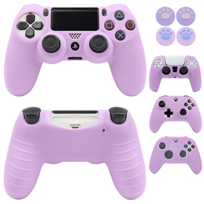 Μωβ Soft Silicone Protective Case for PS4 PS5 Xbox One S Skin Κάλυμμα θήκης Gamepad για Xbox Series XS Control Skin