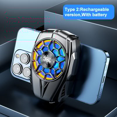 F5 Clip din spate Radiator pentru telefon mobil Ventilator de răcire răcit cu aer Radiator pentru Android Accesorii pentru jocuri PUBG Radiator de căldură rece cu lumină RGB