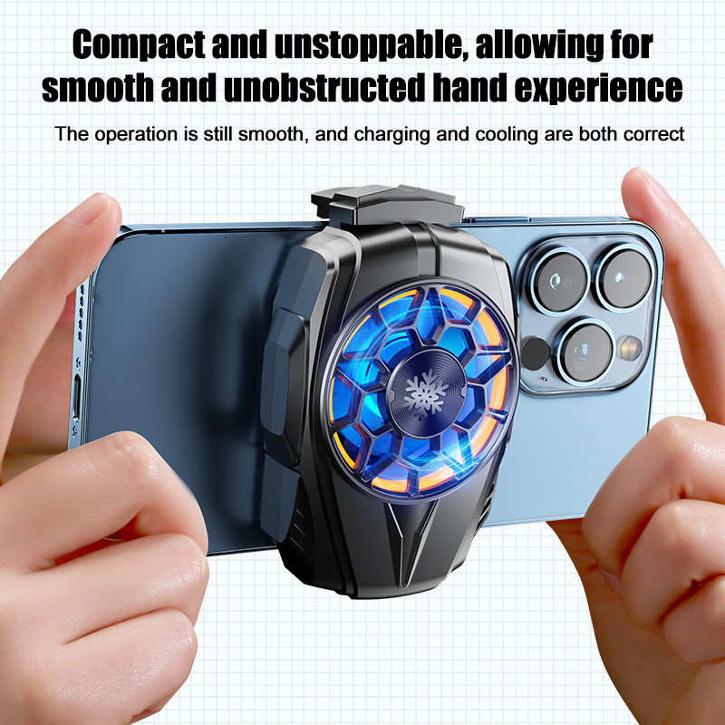 F5 Clip din spate Radiator pentru telefon mobil Ventilator de răcire răcit cu aer Radiator pentru Android Accesorii pentru jocuri PUBG Radiator de căldură rece cu lumină RGB
