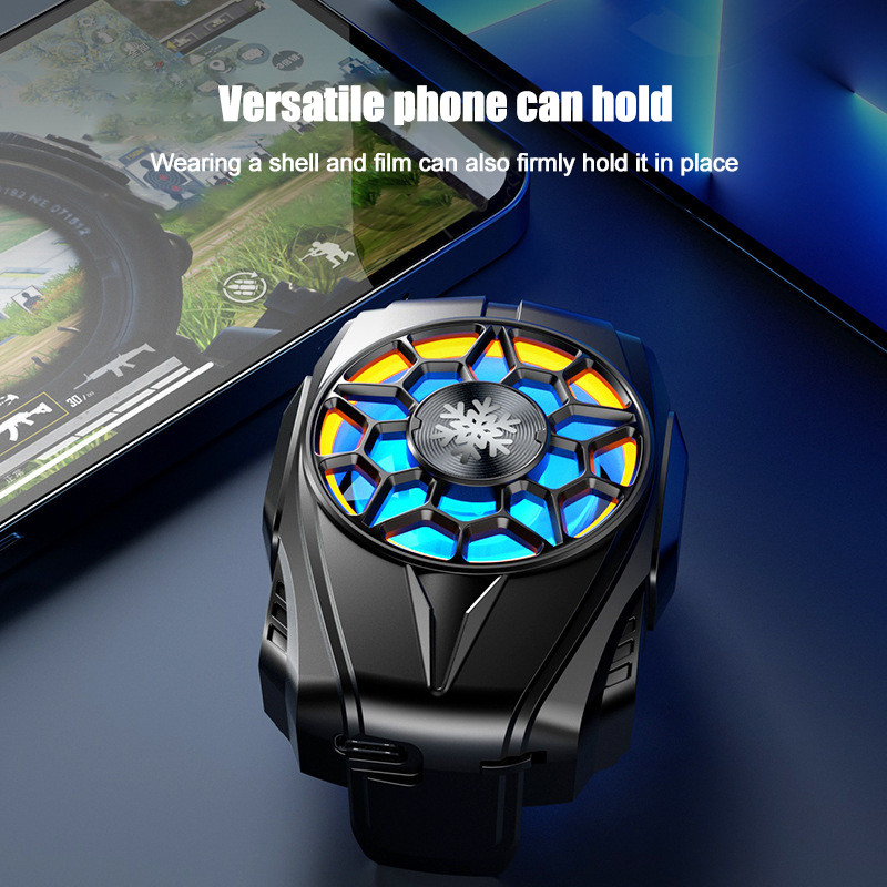 F5 Clip din spate Radiator pentru telefon mobil Ventilator de răcire răcit cu aer Radiator pentru Android Accesorii pentru jocuri PUBG Radiator de căldură rece cu lumină RGB