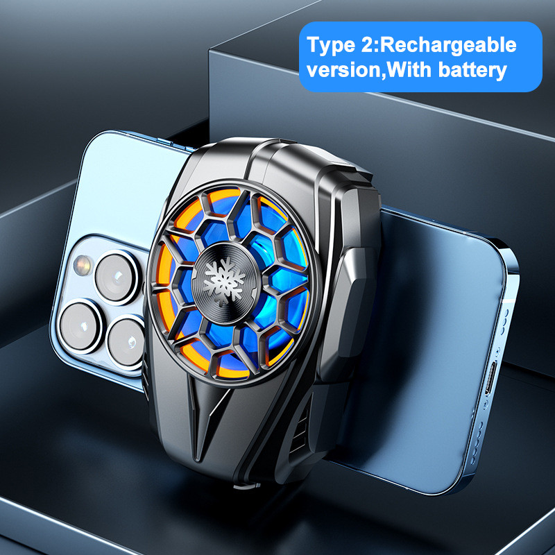 F5 Clip din spate Radiator pentru telefon mobil Ventilator de răcire răcit cu aer Radiator pentru Android Accesorii pentru jocuri PUBG Radiator de căldură rece cu lumină RGB