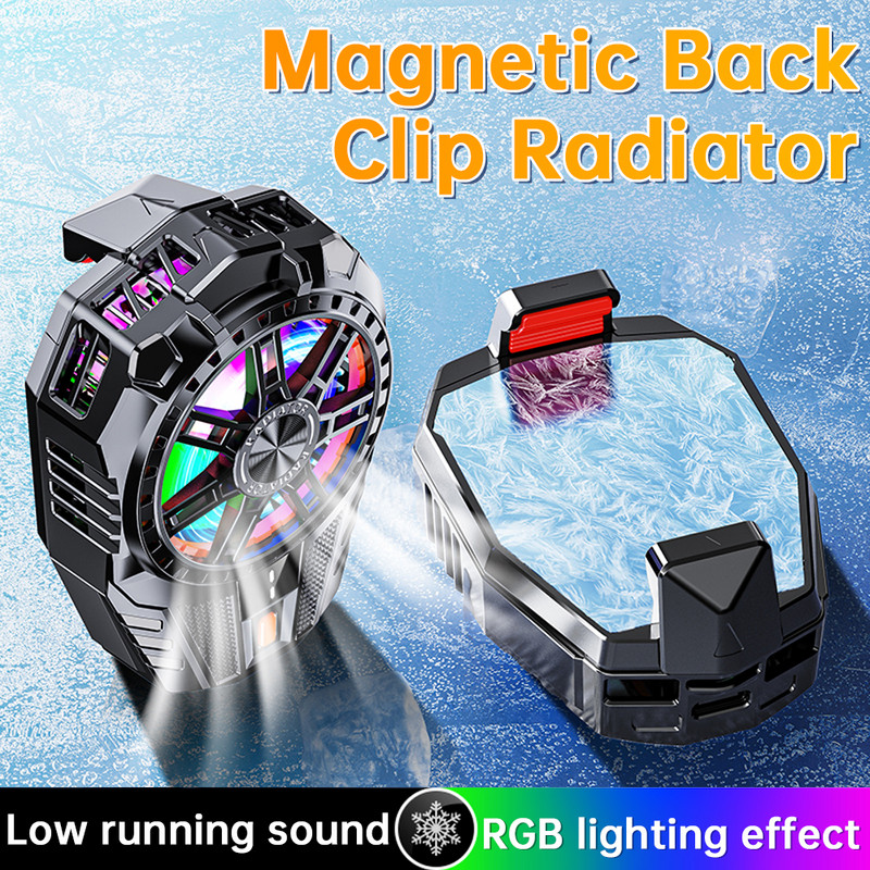 X119RGB ventilator za hlađenje telefona, punjivi tihi hladnjak, tri brzine, podesivi ventilatori za mobitele, radijator za igre