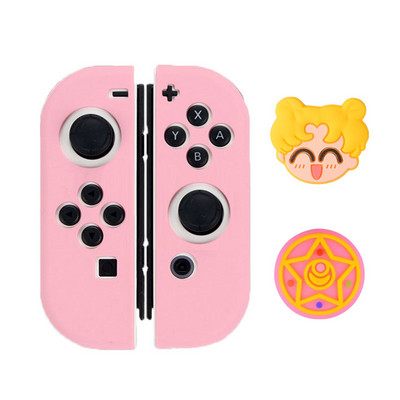 Mīksts silikona futrālis Nintendo Switch Oled Joycon Controller aizsargvāciņš Gamepad Kursorsviras īkšķa nūjas roktura vāciņa aizsargs