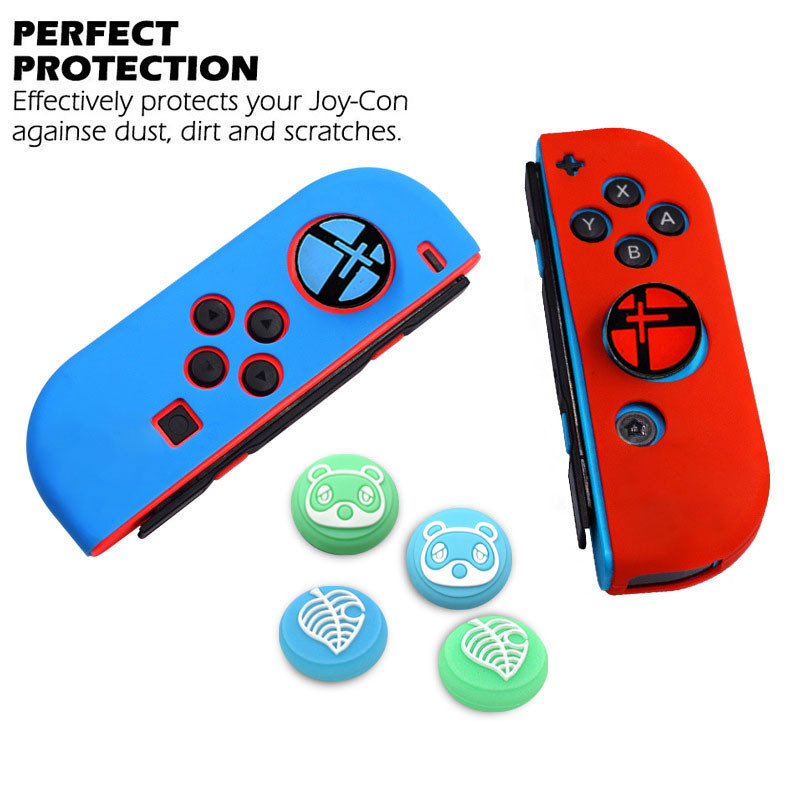 Mīksts silikona futrālis Nintendo Switch Oled Joycon Controller aizsargvāciņš Gamepad Kursorsviras īkšķa nūjas roktura vāciņa aizsargs
