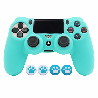 Husă din silicon de protecție verde pentru PS4 / PS5 / Xbox One S / Series XS Piele pentru controler Joystick Gamepad Accesorii pentru carcasă