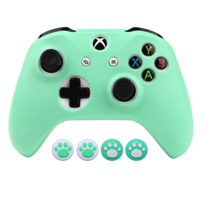 Husă din silicon de protecție verde pentru PS4 / PS5 / Xbox One S / Series XS Piele pentru controler Joystick Gamepad Accesorii pentru carcasă