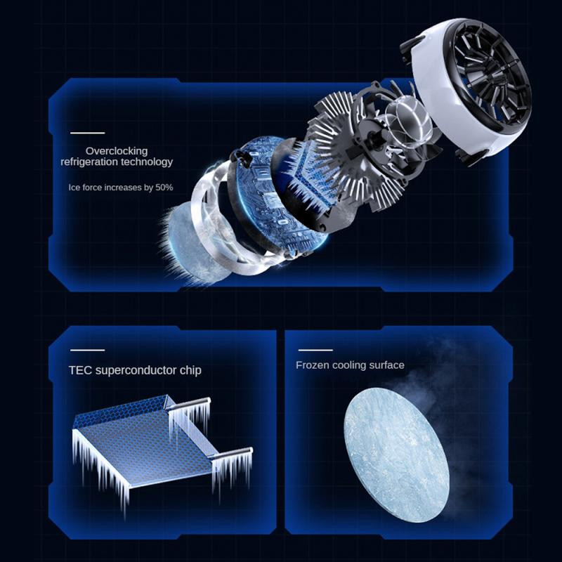 RYRA CX03 mobilā tālruņa radiatora magnētiskās sūkšanas bezvadu uzlādes viegls pusvadītāju mobilā tālruņa dzesētājs tiešraides radiators