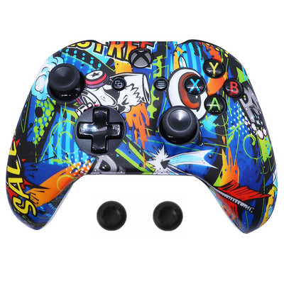Jauna silikona spēļu paneļa aizsargapvalka apvalks priekš XBox One Slim Controller Protector maskēšanās vadības pārsega kursorsvira priekš XBOXONES