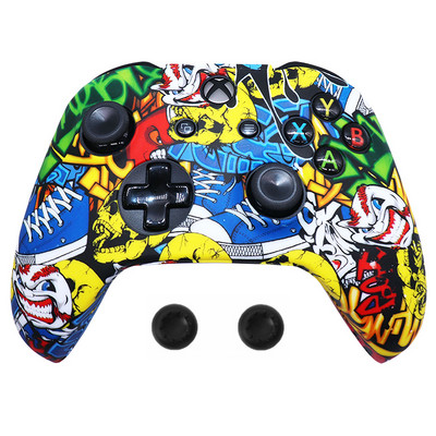 Jauna silikona spēļu paneļa aizsargapvalka apvalks priekš XBox One Slim Controller Protector maskēšanās vadības pārsega kursorsvira priekš XBOXONES