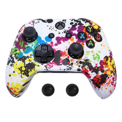 Jauna silikona spēļu paneļa aizsargapvalka apvalks priekš XBox One Slim Controller Protector maskēšanās vadības pārsega kursorsvira priekš XBOXONES