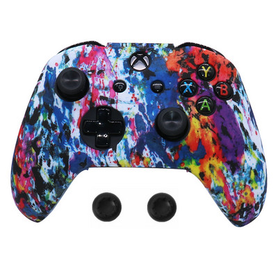 Jauna silikona spēļu paneļa aizsargapvalka apvalks priekš XBox One Slim Controller Protector maskēšanās vadības pārsega kursorsvira priekš XBOXONES