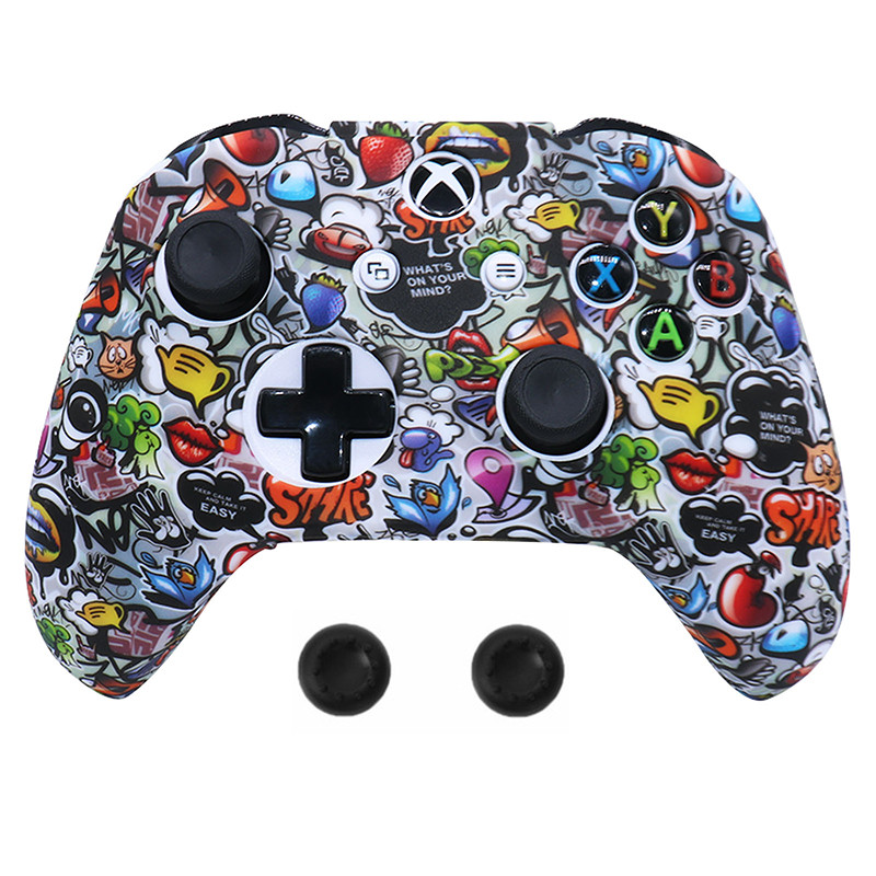 Jauna silikona spēļu paneļa aizsargapvalka apvalks priekš XBox One Slim Controller Protector maskēšanās vadības pārsega kursorsvira priekš XBOXONES