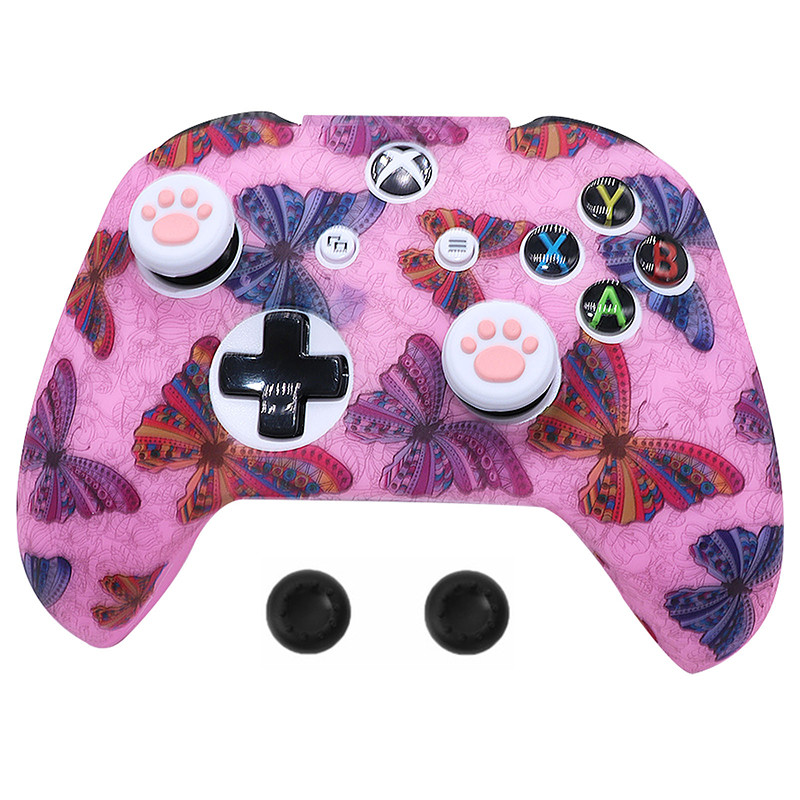 Jauna silikona spēļu paneļa aizsargapvalka apvalks priekš XBox One Slim Controller Protector maskēšanās vadības pārsega kursorsvira priekš XBOXONES
