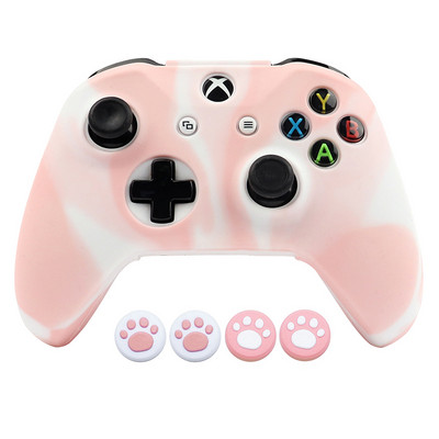 Husă de protecție din silicon moale roz pentru Xbox One S Control Skin Gamepad Joystick Accesorii Carcase pentru controler