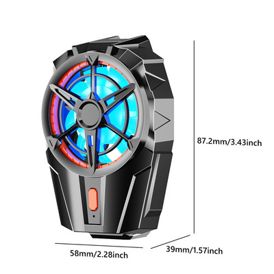 Universāls mini mobilā tālruņa dzesēšanas ventilatora radiators Turbo Hurricane Game Cooler Mobilā tālruņa dzesēšanas radiators priekš iPhone/Samsung/Xiaomi